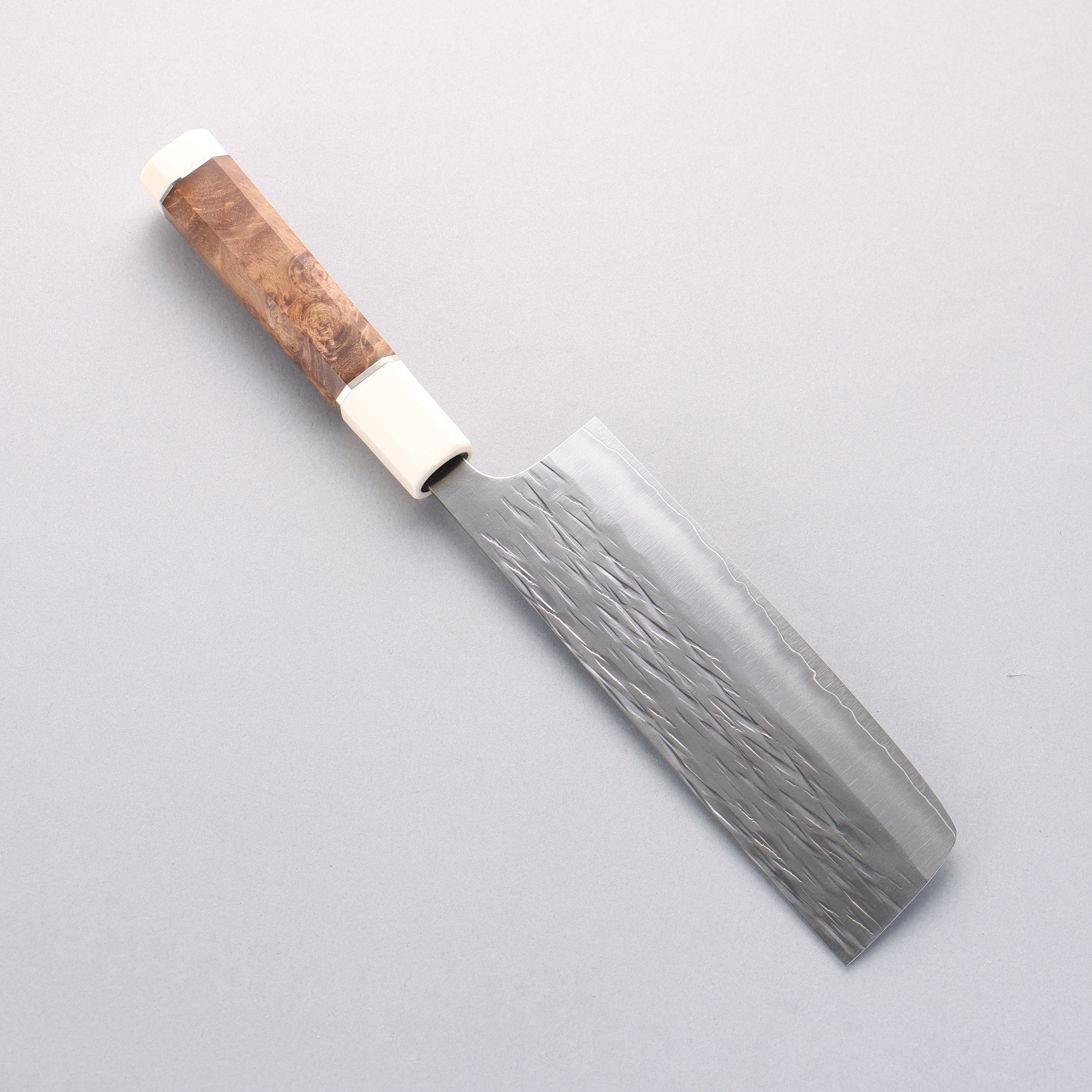 Yu Kurosaki Juhyo Cobalt Special Steel Hammered Nakiri 165mm Chinese Quince (White Ferrule and End Cap) Handle - Seisuke Knife