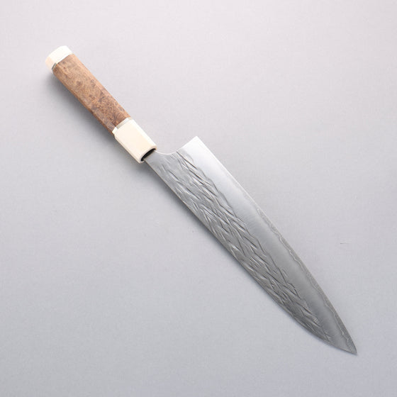 Yu Kurosaki Juhyo Cobalt Special Steel Hammered Gyuto 240mm Chinese Quince & White Resin Handle - Seisuke Knife