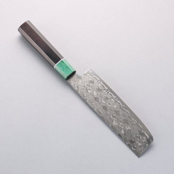 Seisuke AUS10 Mirror Crossed Usuba 160mm Black Pakka wood(ferrule: Green Pakka wood) Handle - Seisuke Knife