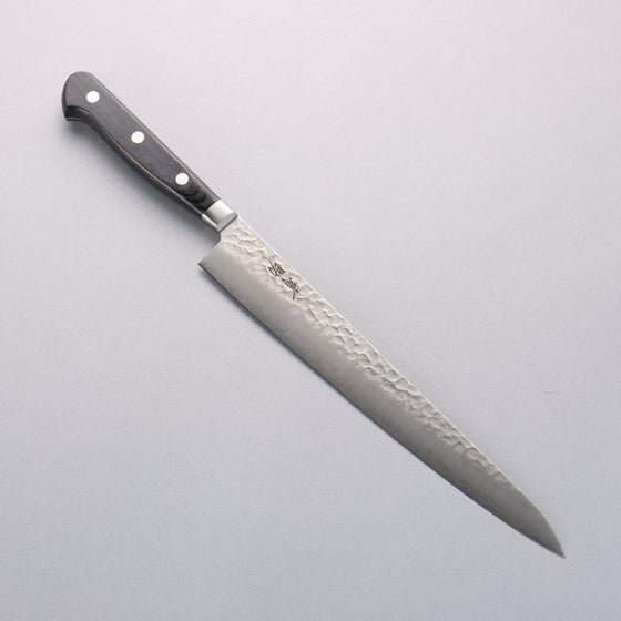 Seisuke AUS8 Hammered Sujihiki 240mm Black Pakka wood Handle - Seisuke Knife