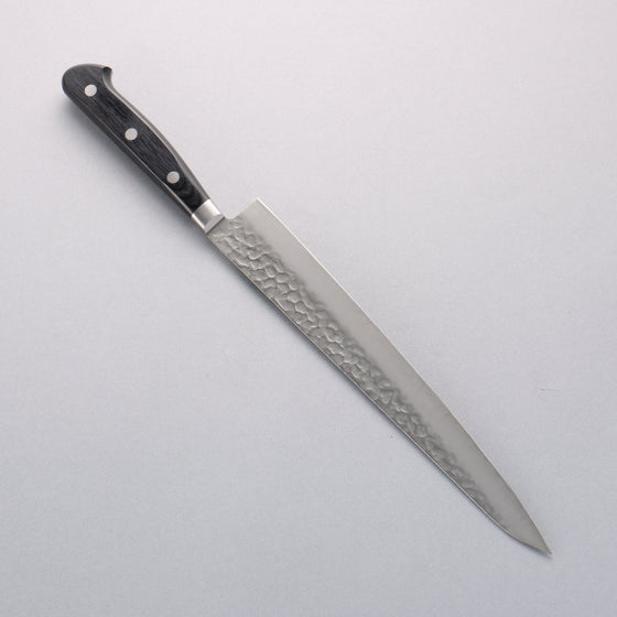 Seisuke AUS8 Hammered Sujihiki 240mm Black Pakka wood Handle - Seisuke Knife