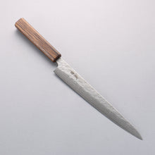  Seisuke Stainless Steel 440C Hammered Damascus Sujihiki 240mm Oak Handle - Seisuke Knife