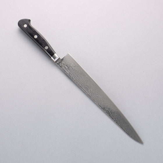 Seisuke Nami AUS10 Mirrored Finish Damascus Sujihiki 240mm Black Pakka wood Handle - Seisuke Knife