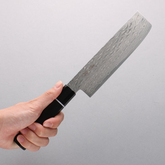 Seisuke AUS10 Mirror Crossed Usuba 160mm Black Pakka wood Handle - Seisuke Knife
