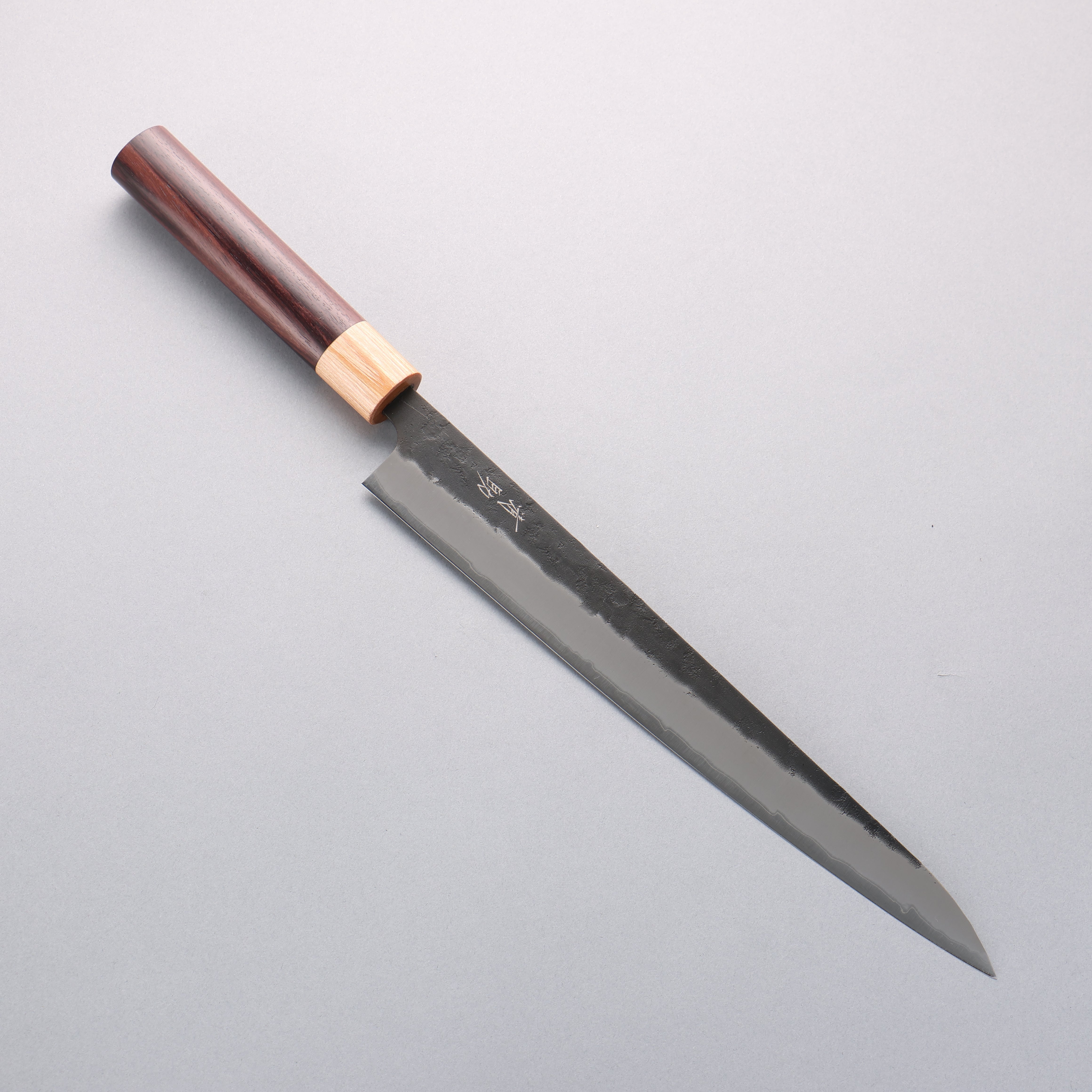 Seisuke Blue Super Black Nashiji Sujihiki 270mm Rosewood (Ferrule: White Pakka Wood) Handle - Seisuke Knife