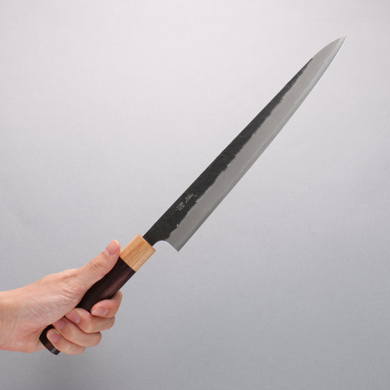 Seisuke Blue Super Black Nashiji Sujihiki 270mm Rosewood (Ferrule: White Pakka Wood) Handle - Seisuke Knife