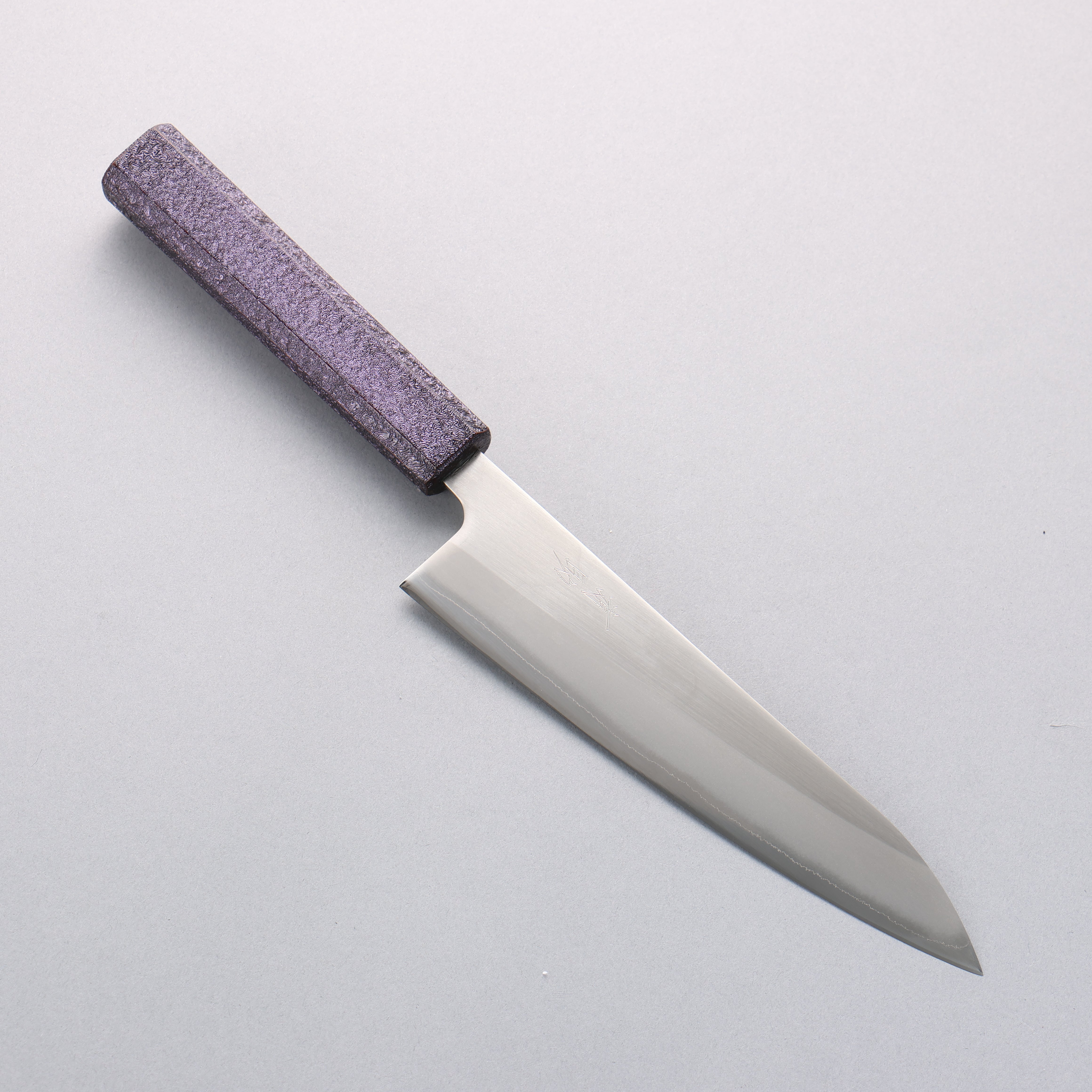 Seisuke White Steel No.1 Migaki Gyuto 180mm Purple Lacquered Oak Handle - Seisuke Knife