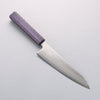 Seisuke White Steel No.1 Migaki Polish Finish Gyuto  180mm Oak with Purple Lacquer Handle - Slide 1