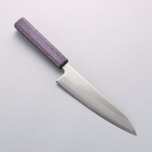  Seisuke White Steel No.1 Migaki Polish Finish Gyuto  180mm Oak with Purple Lacquer Handle