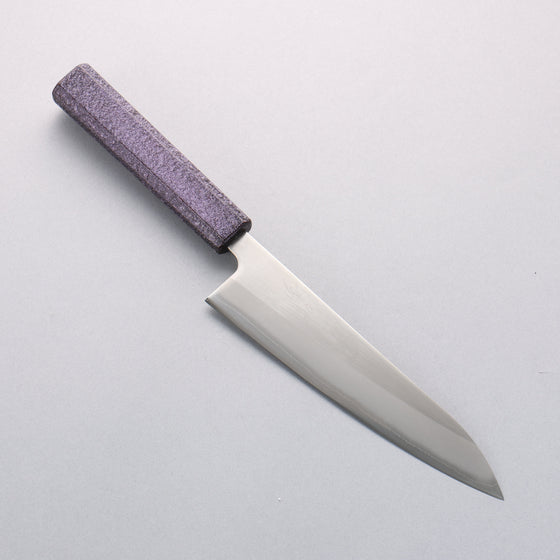 Seisuke White Steel No.1 Migaki Polish Finish Gyuto  180mm Oak with Purple Lacquer Handle