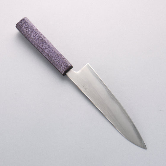 Seisuke White Steel No.1 Migaki Polish Finish Gyuto  180mm Oak with Purple Lacquer Handle