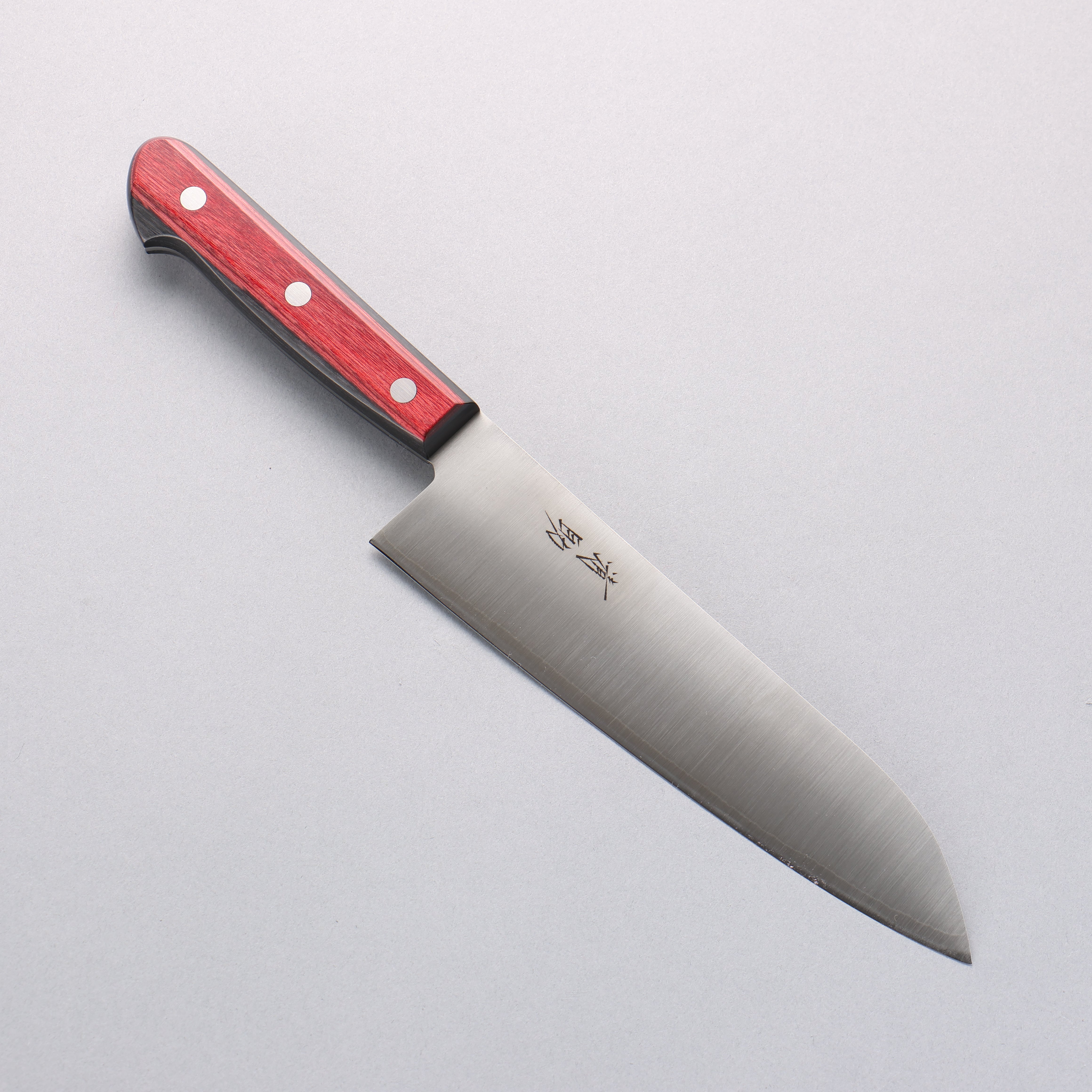 Seisuke SLD Migaki Polish Finish Santoku 180mm Red Pakkawood Handle - Seisuke Knife