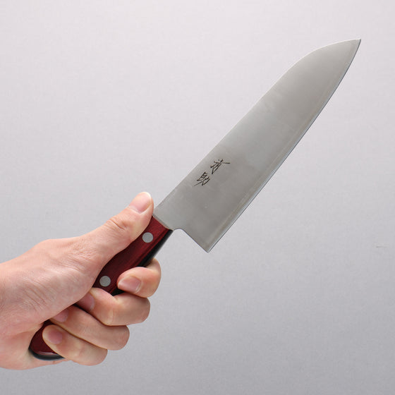 Seisuke SLD Migaki Polish Finish Santoku 180mm Red Pakkawood Handle - Seisuke Knife