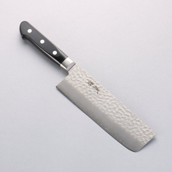 Seisuke AUS8 Hammered Nakiri 165mm Black Pakka wood Handle - Seisuke Knife