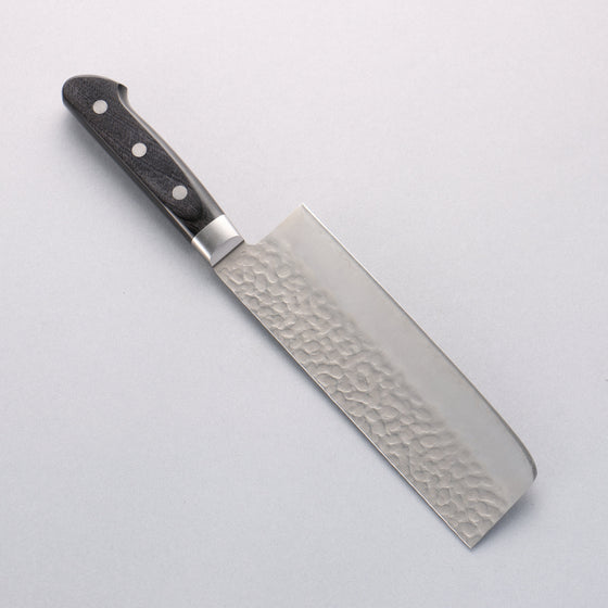 Seisuke AUS8 Hammered Nakiri 165mm Black Pakka wood Handle - Seisuke Knife