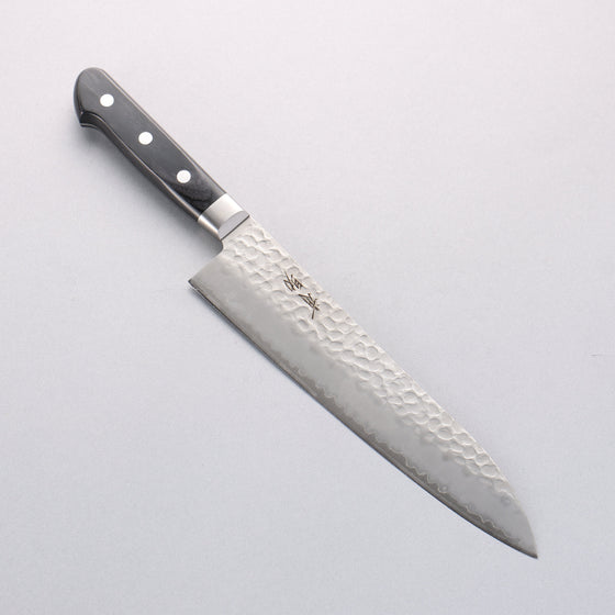 Seisuke AUS8 Hammered Gyuto 210mm Black Pakka wood Handle - Seisuke Knife