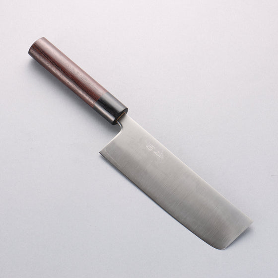 Seisuke Blue Super Nakiri 165mm Rosewood (Ferrule: Black Pakka Wood) Handle - Seisuke Knife