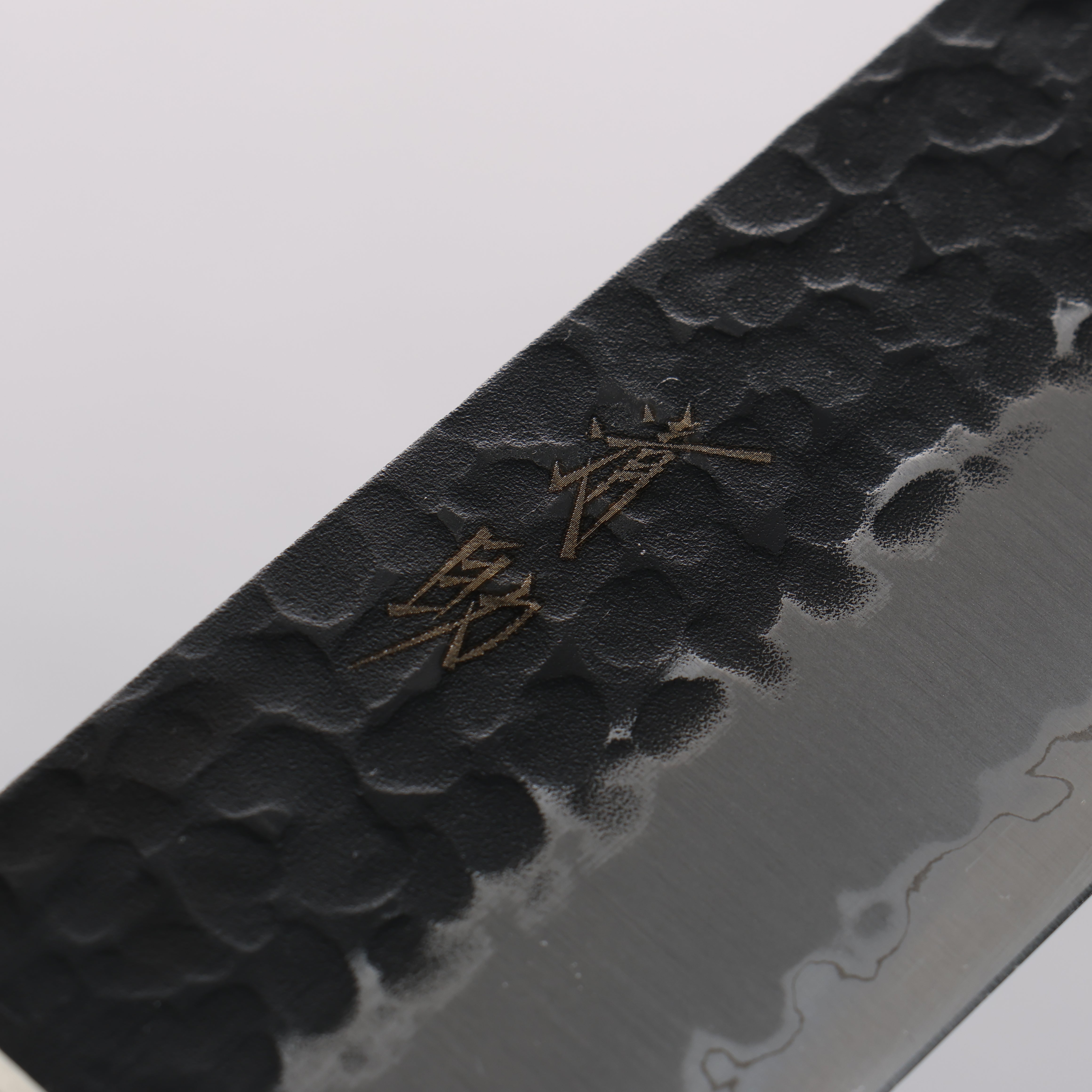 Seisuke Blue Super Hammered Kurouchi Kiritsuke Gyuto 210mm Red Pakka wood Handle - Seisuke Knife
