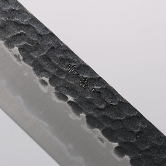 Seisuke Blue Super Hammered Kurouchi Kiritsuke Gyuto 210mm Red Pakka wood Handle - Seisuke Knife