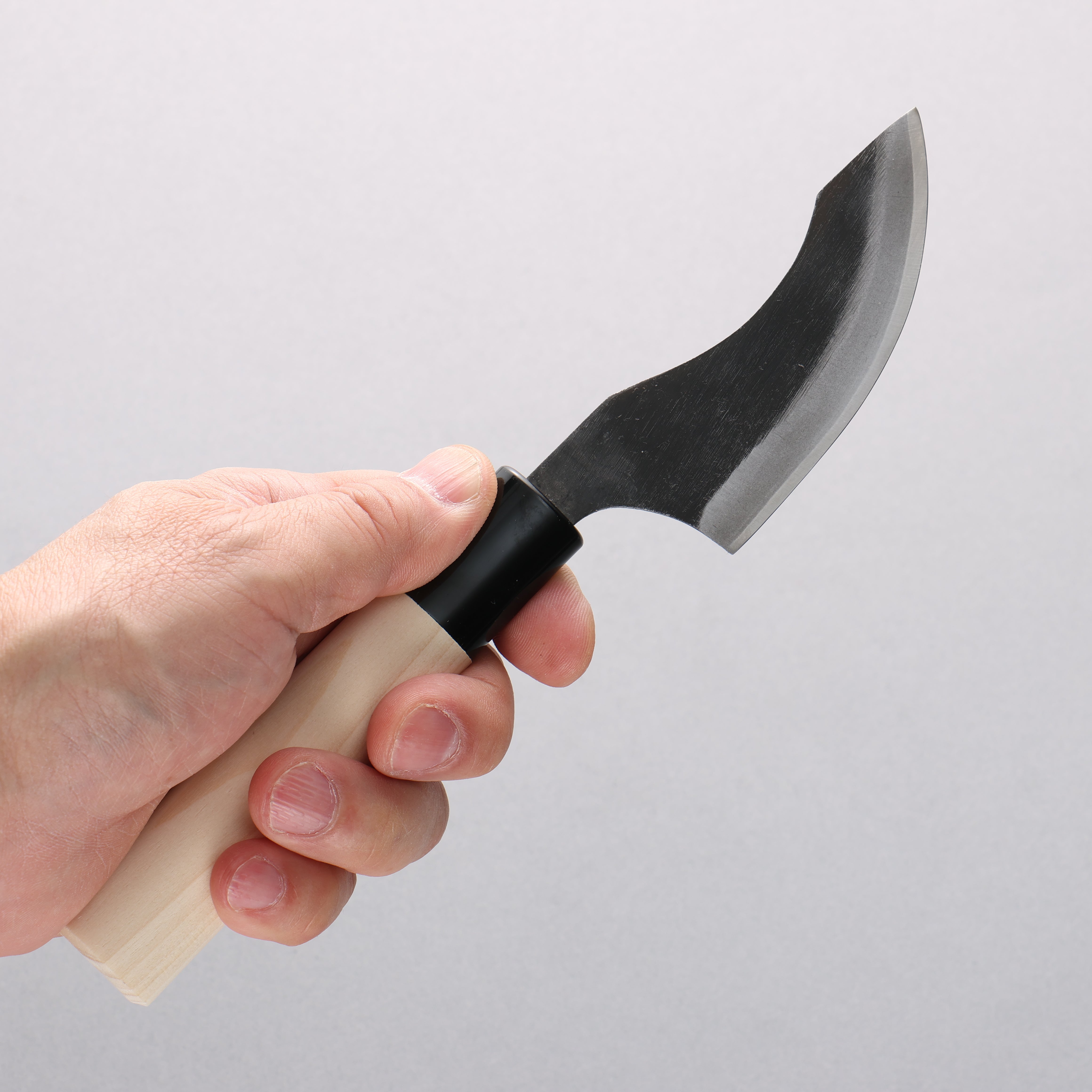 Sakai Takayuki Blue Steel No.2 Black Finished Wild Boar Skinning 80mm Magnolia Handle - Seisuke Knife