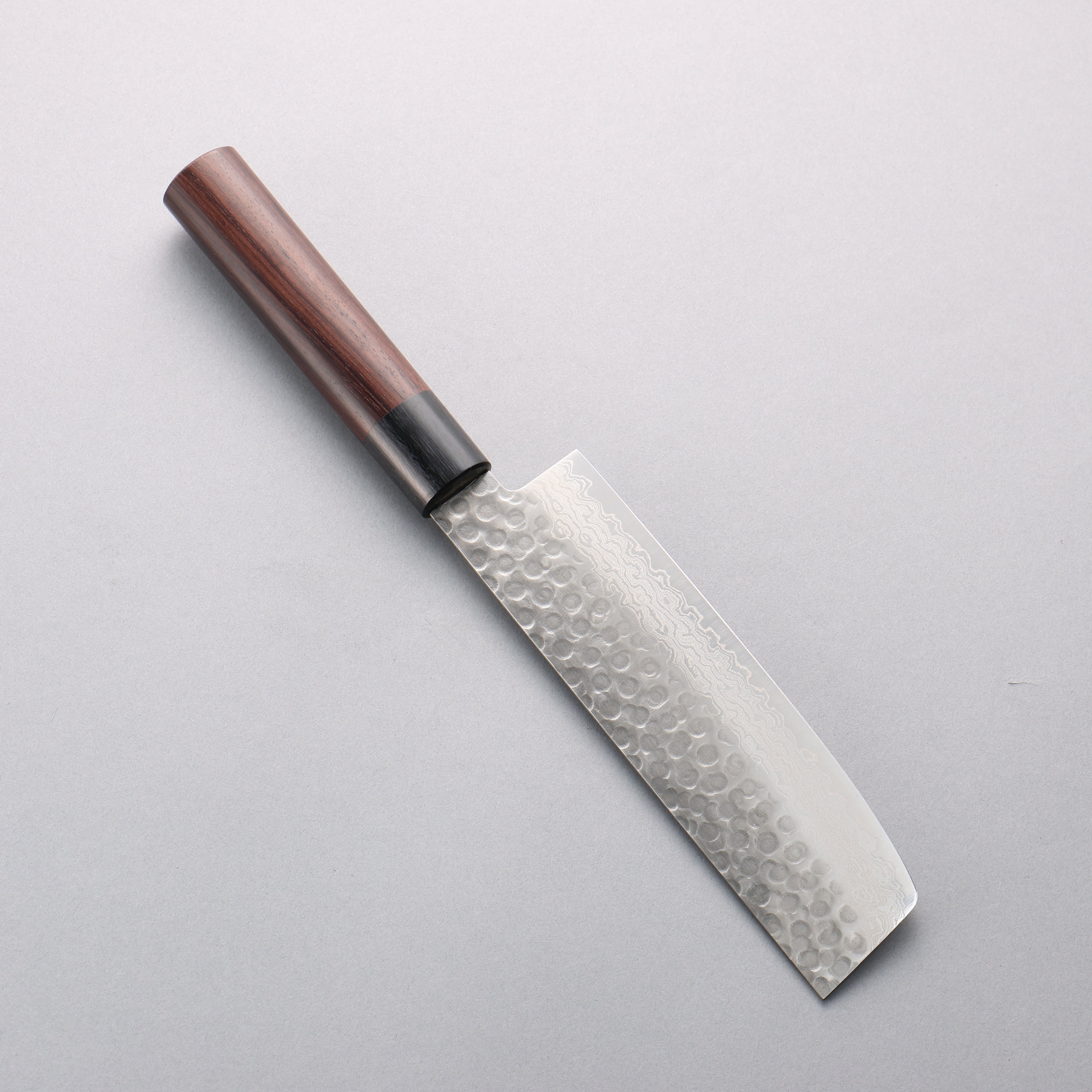 Seisuke Sumi VG10 Hammered Damascus Nakiri 165mm Rosewood (Ferrule: Black Pakka Wood) Handle - Seisuke Knife