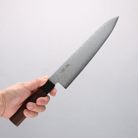 Seisuke AUS10 Mirror Crossed Gyuto 210mm Shitan Handle - Seisuke Knife