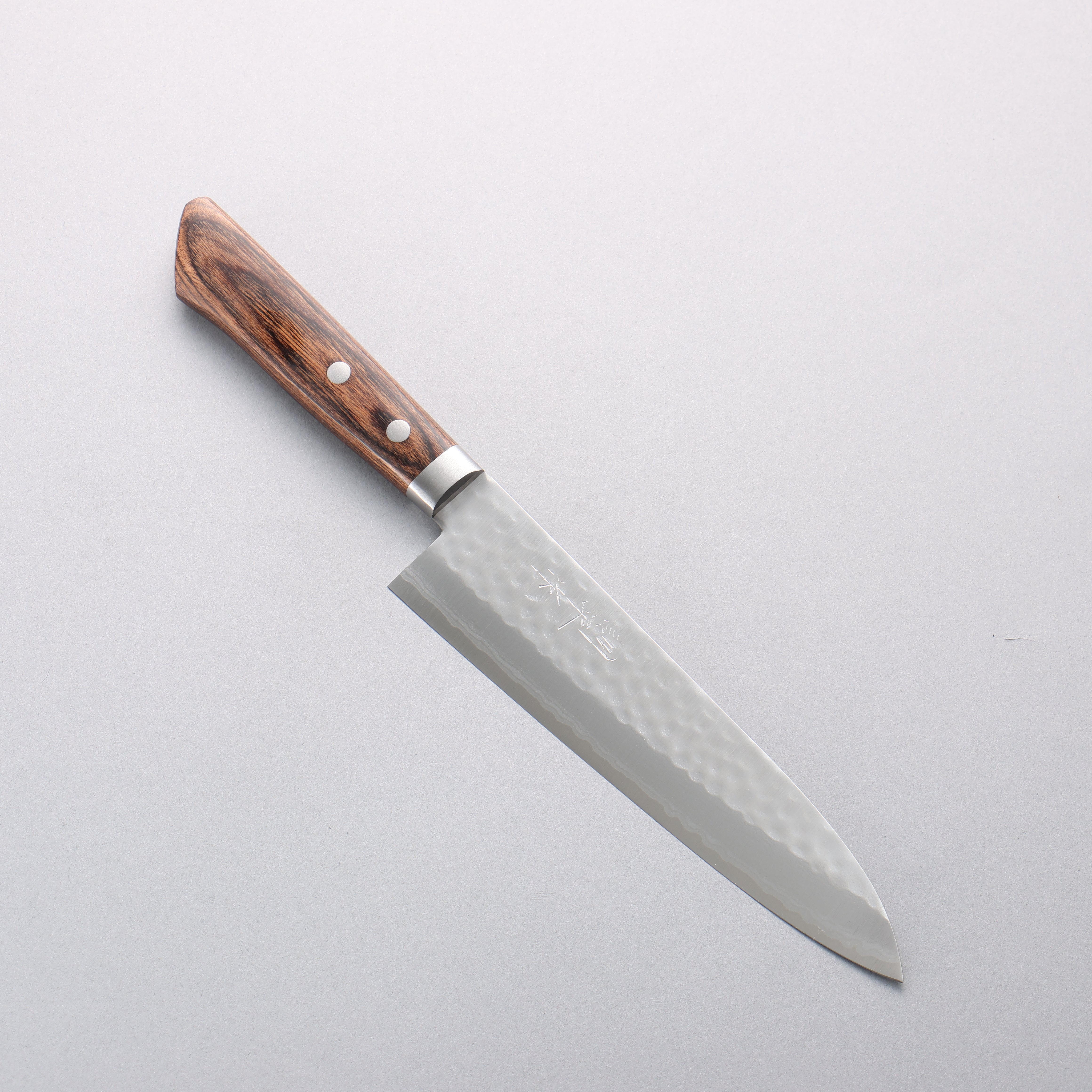 Kunihira Kokuryu VG10 Hammered Damascus Gyuto 180mm Scotch Pakka wood Handle - Seisuke Knife