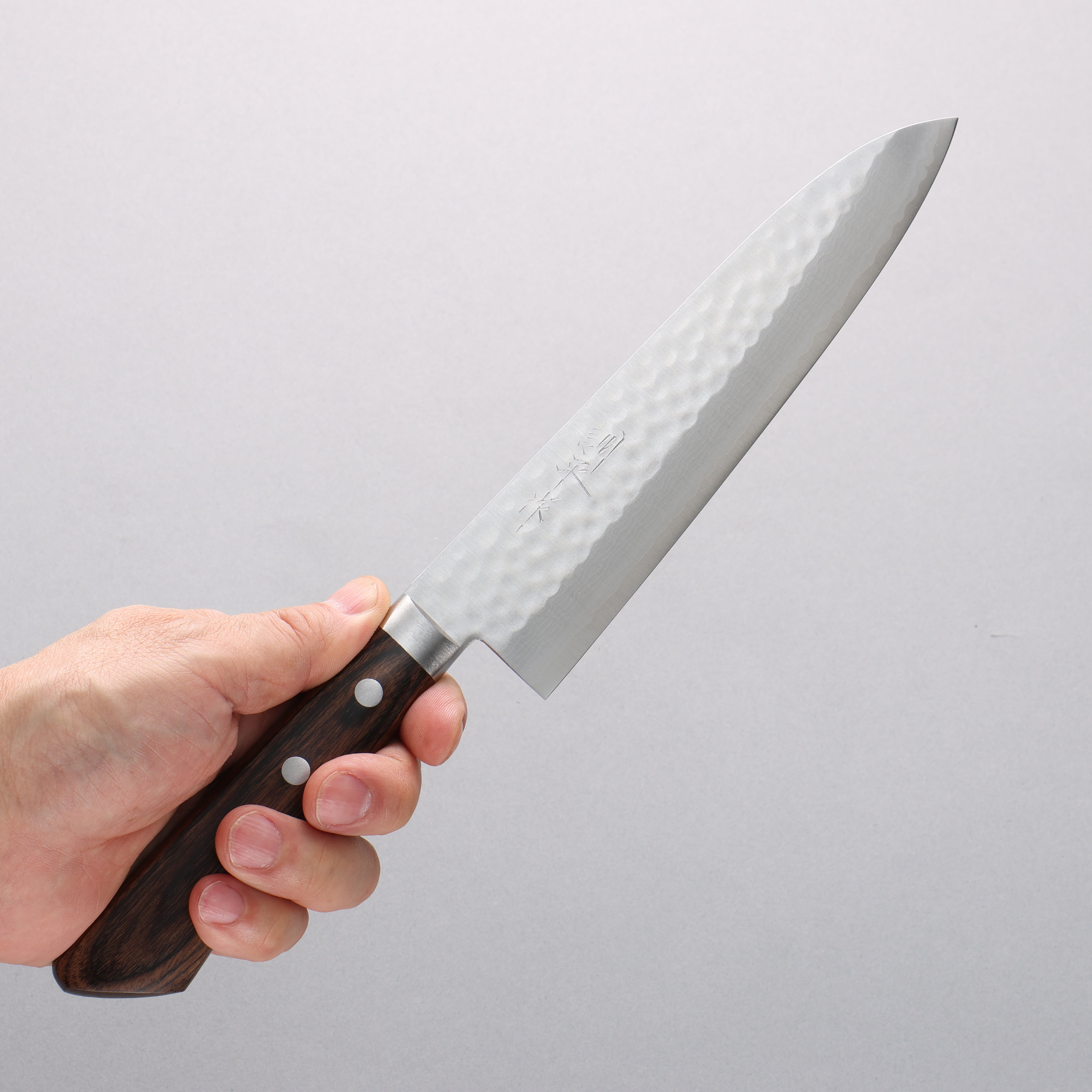 Kunihira Kokuryu VG10 Hammered Damascus Gyuto 180mm Scotch Pakka wood Handle - Seisuke Knife