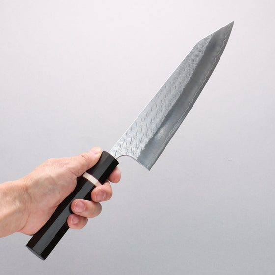 Yoshimi Kato Minamo SG2 Hammered Kiritsuke Gyuto 240mm Ebony (White Ring) Handle - Seisuke Knife