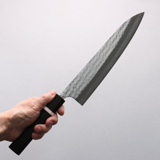 Yoshimi Kato Minamo SG2 Hammered Gyuto 240mm Ebony (White Ring) Handle - Seisuke Knife