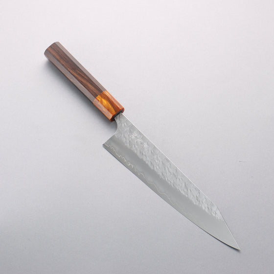 Yoshimi Kato Hyo SG2 Hammered Kiritsuke Gyuto 210mm Ebony (ferrule: Orange Resin) Handle - Seisuke Knife