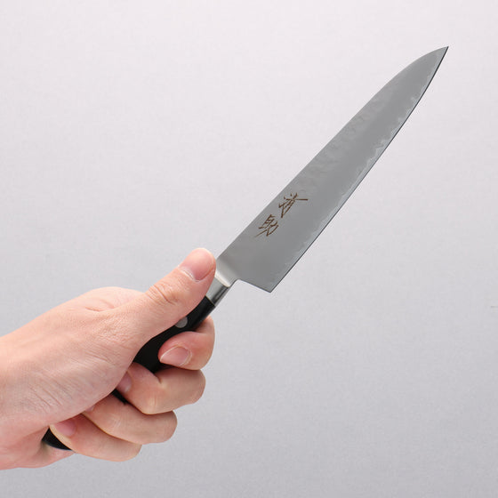 Seisuke VG5 Hammered Kasumitogi Petty-Utility 150mm Black Pakka wood Handle - Seisuke Knife