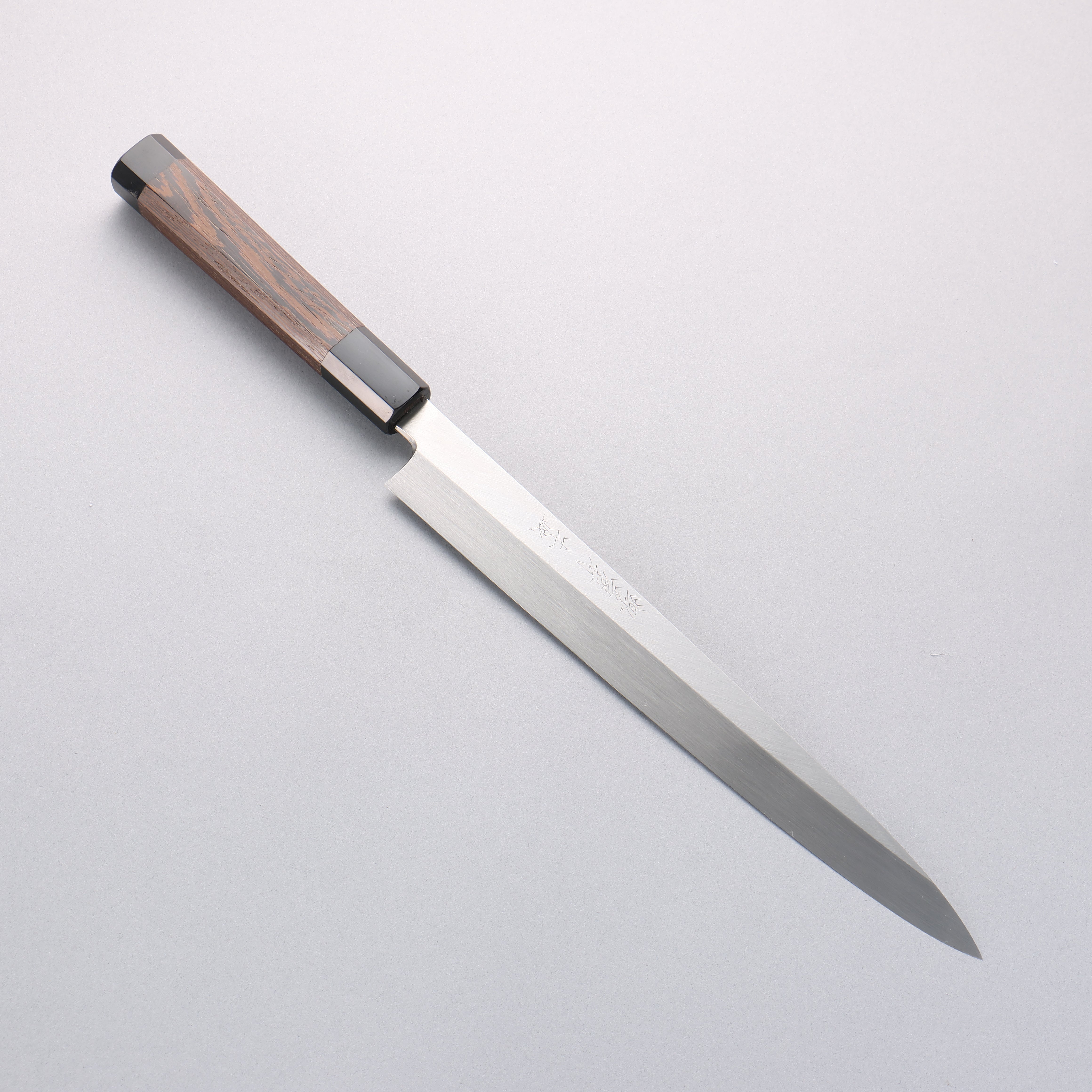 Sakai Takayuki Honyaki White Steel No.2 Yanagiba Wenge with Double Water Buffalo Ring Handle - Seisuke Knife