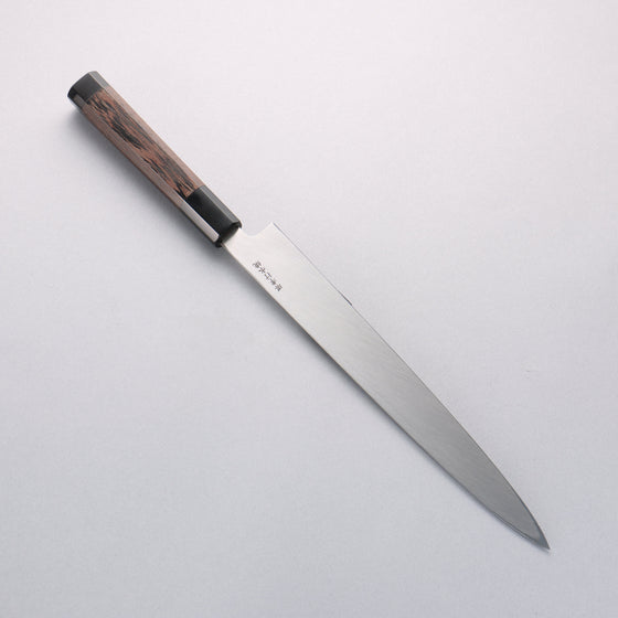 Sakai Takayuki Honyaki White Steel No.2 Yanagiba Wenge with Double Water Buffalo Ring Handle - Seisuke Knife