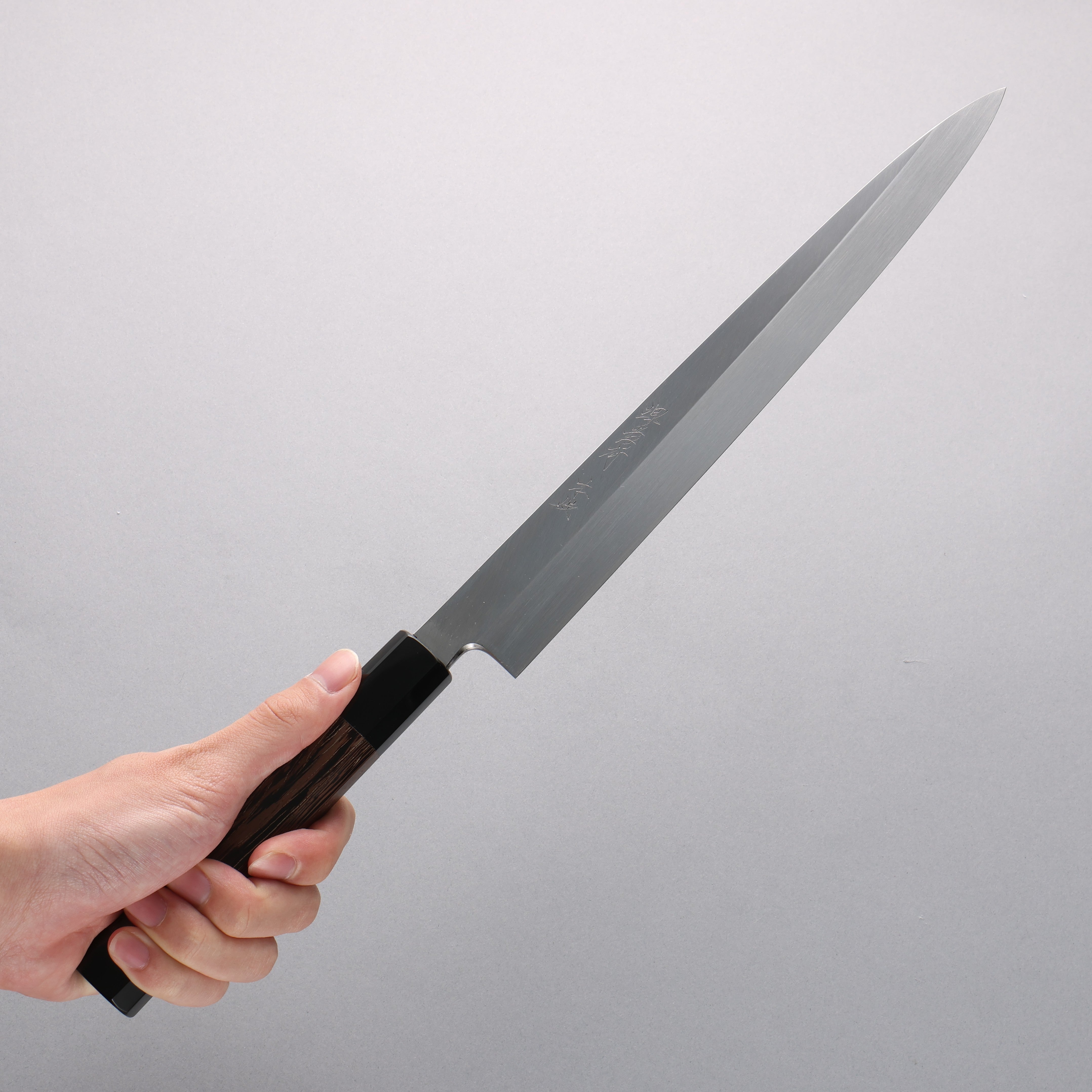 Sakai Takayuki Honyaki White Steel No.2 Yanagiba Wenge with Double Water Buffalo Ring Handle - Seisuke Knife