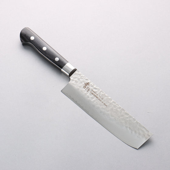 Sakai Takayuki VG10 Hammered Damascus 17 Layer Nakiri 160mm Black Pakka wood Handle - Seisuke Knife