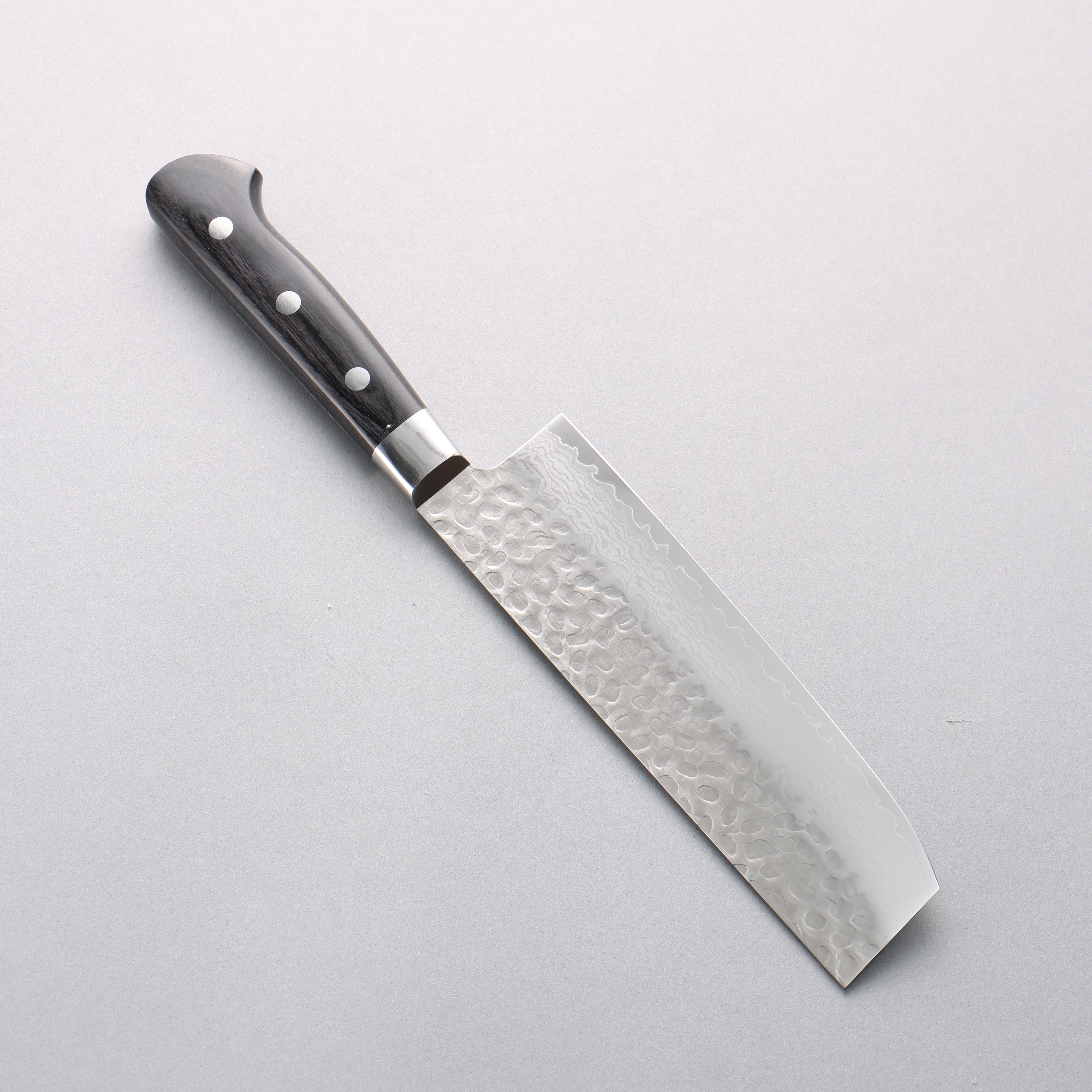 Sakai Takayuki VG10 Hammered Damascus 17 Layer Nakiri 160mm Black Pakka wood Handle - Seisuke Knife