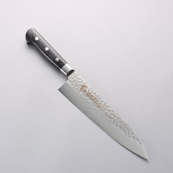 Sakai Takayuki VG10 Hammered Damascus 17 Layer Gyuto 210mm Black Pakka wood Handle - Seisuke Knife