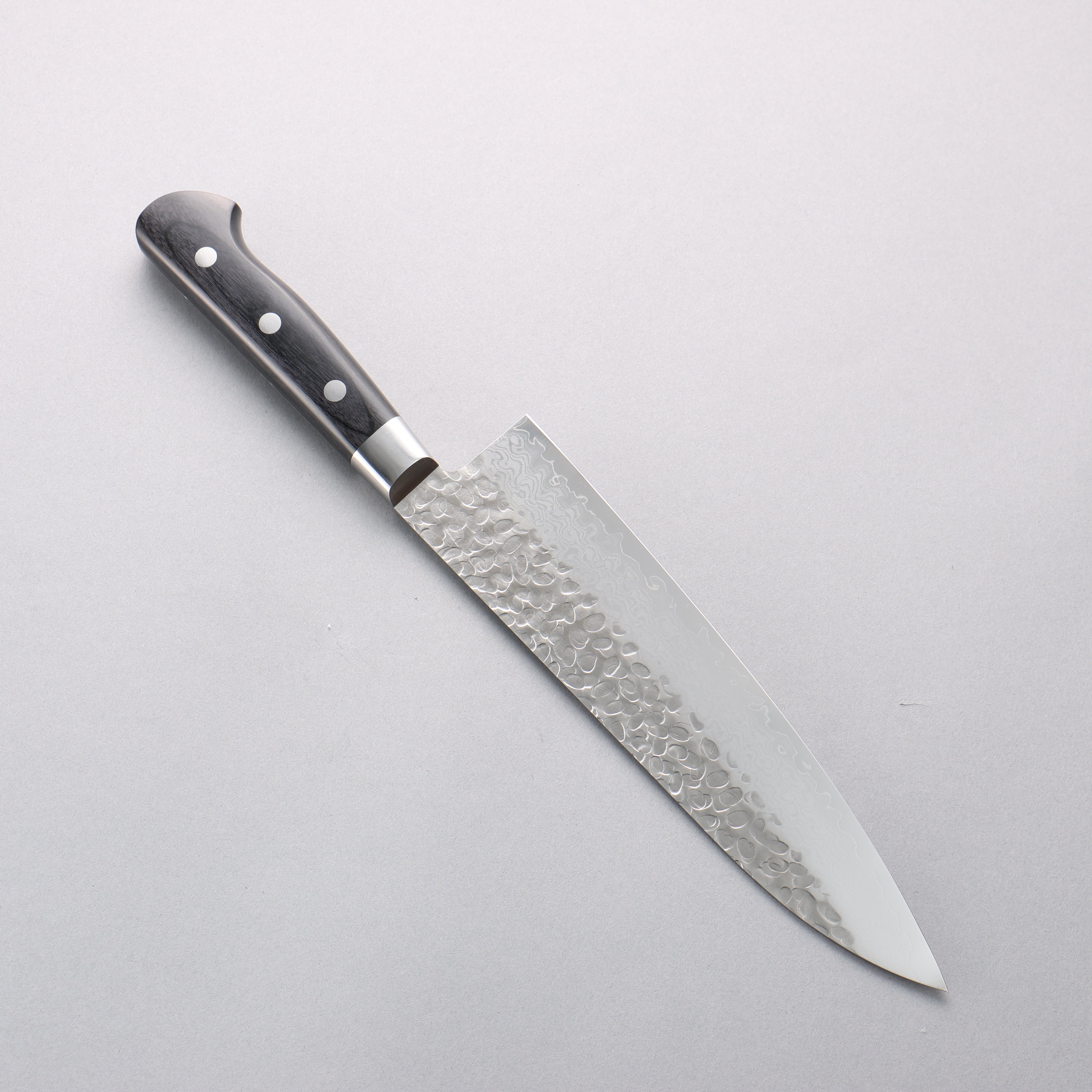 Sakai Takayuki VG10 Hammered Damascus 17 Layer Gyuto 210mm Black Pakka wood Handle - Seisuke Knife