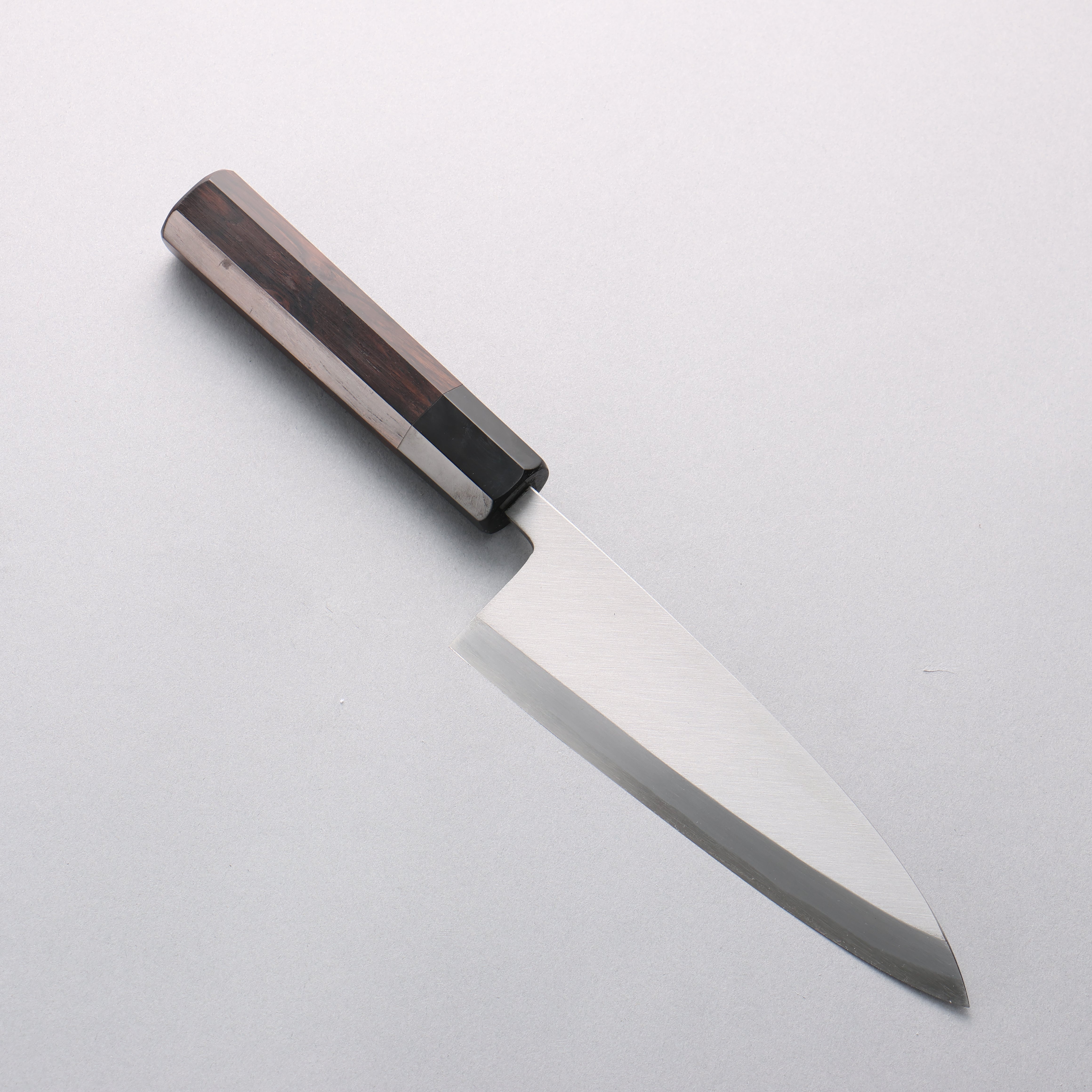 Minamoto Akitada Blue Steel No.2 Aideba 165mm Ebony Wood & Black Water Buffalo Horn Handle - Seisuke Knife