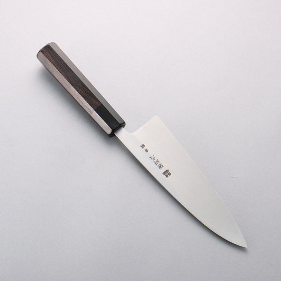 Minamoto Akitada Blue Steel No.2 Aideba 180mm Ebony Wood & Black Water Buffalo Horn Handle - Seisuke Knife