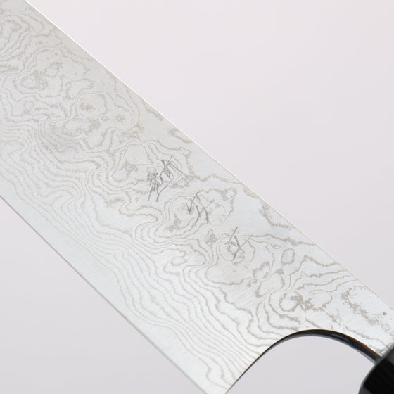 Anryu VG10 Migaki Finished Damascus Petty-Utility 150mm Red Stabilized Wood Handle - Seisuke Knife