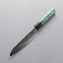  Anryu VG10 Migaki Finished Damascus Petty-Utility 150mm Green Stabilized Wood Handle - Seisuke Knife