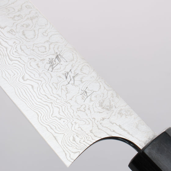Anryu VG10 Migaki Finished Damascus Petty-Utility 150mm Green Stabilized Wood Handle - Seisuke Knife