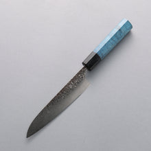  Anryu VG10 Migaki Finished Damascus Petty-Utility 150mm Blue Stabilized Wood Handle - Seisuke Knife