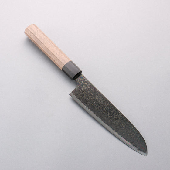 Kagekiyo ZA-18 Black Damascus Santoku 175mm Walnut Handle - Seisuke Knife