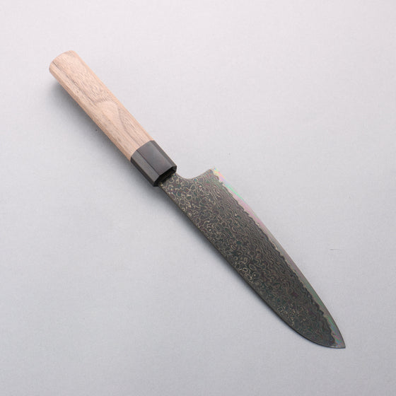 Kagekiyo ZA-18 Black Damascus Santoku 175mm Walnut Handle - Seisuke Knife