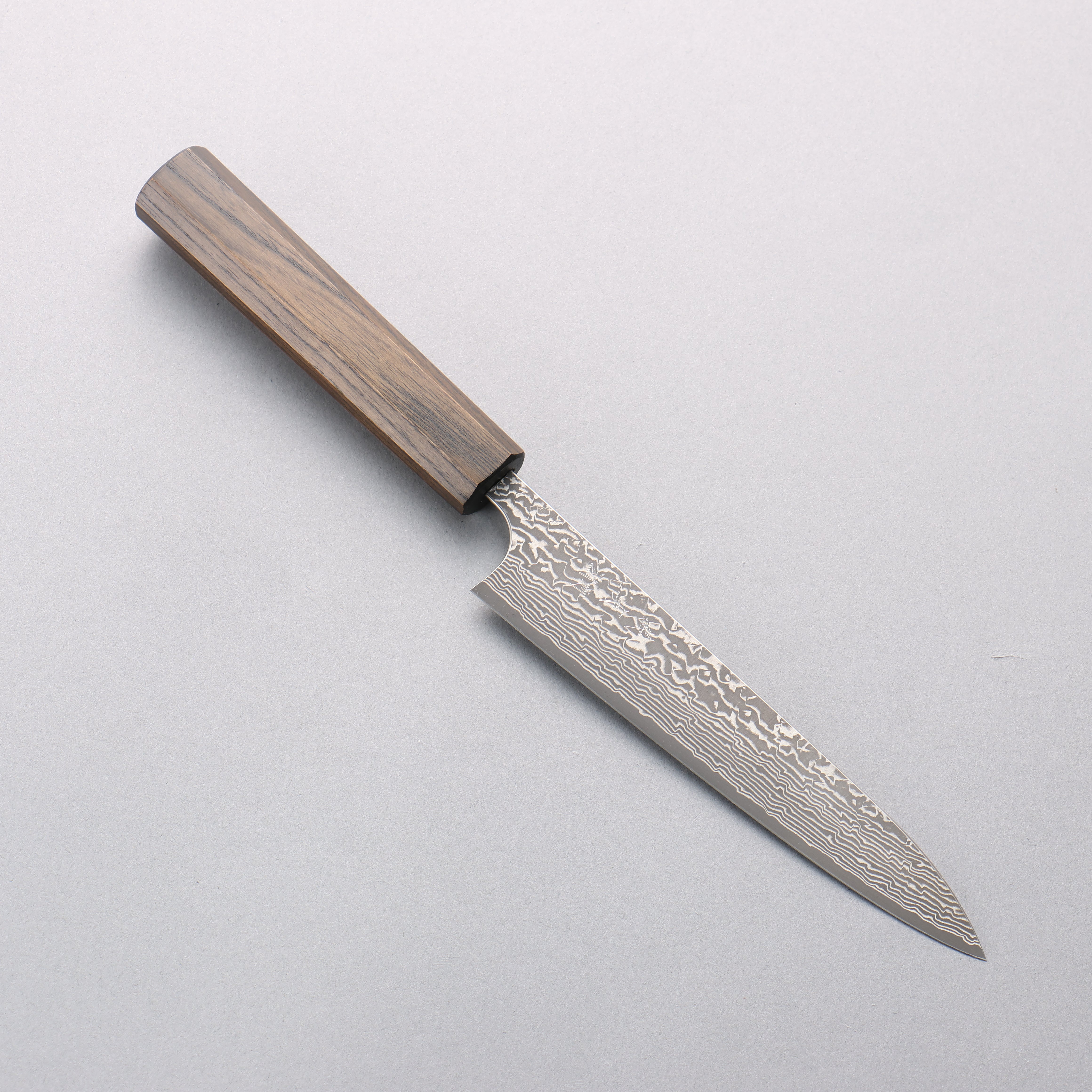 Yoshimi Kato VG10 Black Damascus Petty-Utility 150mm Japanese Pagoda Tree (Black Lacquered) Handle - Seisuke Knife