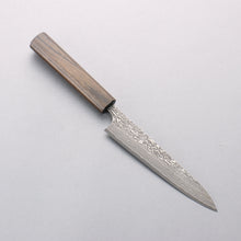  Yoshimi Kato VG10 Black Damascus Petty-Utility 150mm Japanese Pagoda Tree (Black Lacquered) Handle - Seisuke Knife