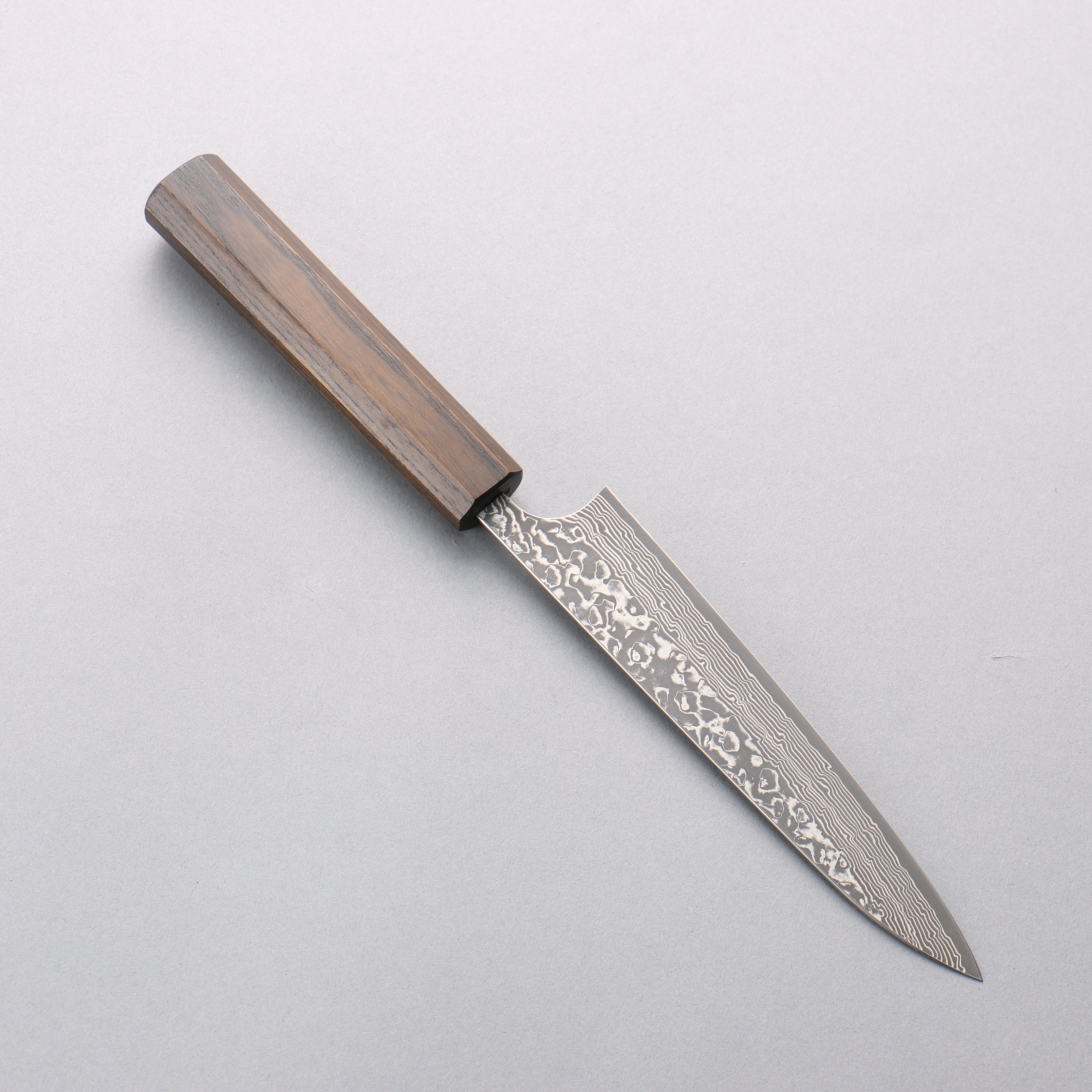 Yoshimi Kato VG10 Black Damascus Petty-Utility 150mm Japanese Pagoda Tree (Black Lacquered) Handle - Seisuke Knife